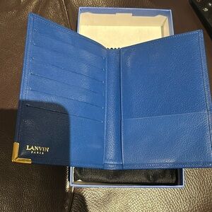 Lanvin Bags | Lanvin Continental Passport Zip Wallet In Navy Blue